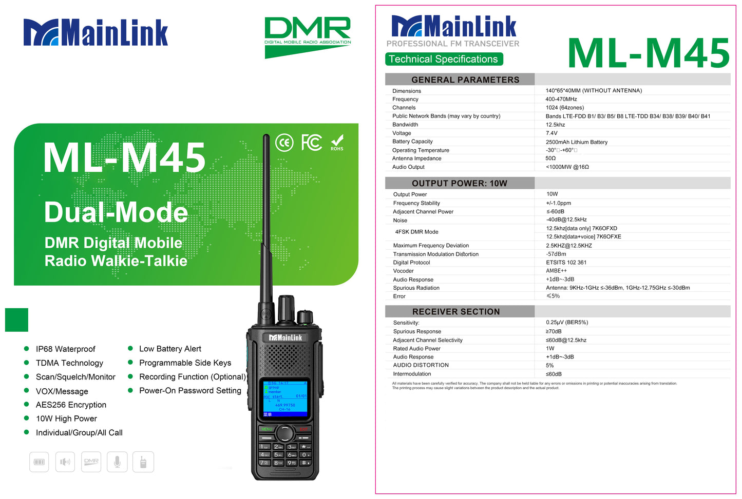 DMR Analog 4G Dual Mode POC Walkie Talkie