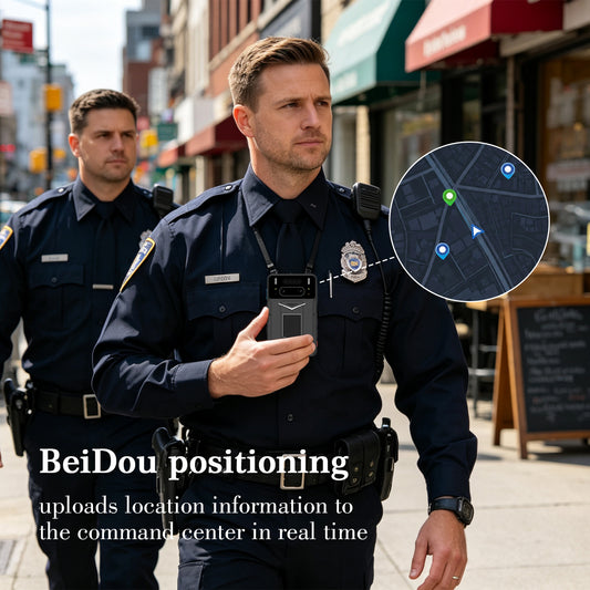 Professional Body Worn Camera Android 9 64MP Four Lens Design NFC Card Reading Motion Detection Nightshot Security Recorder